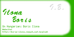 ilona boris business card